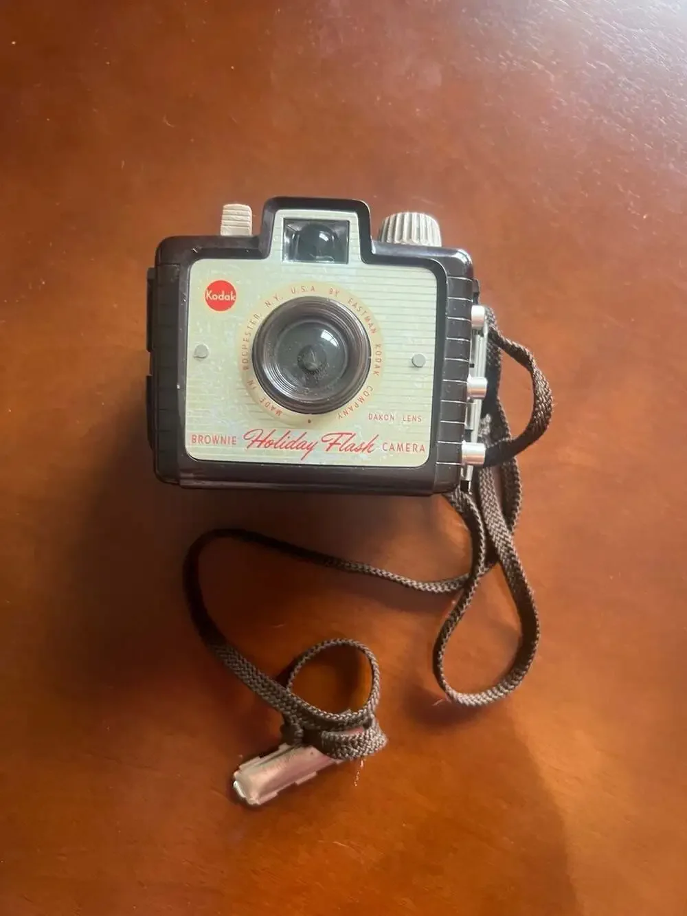 Vintage Kodak Brownie Holiday Flash Camera with Strap. Stage Prop